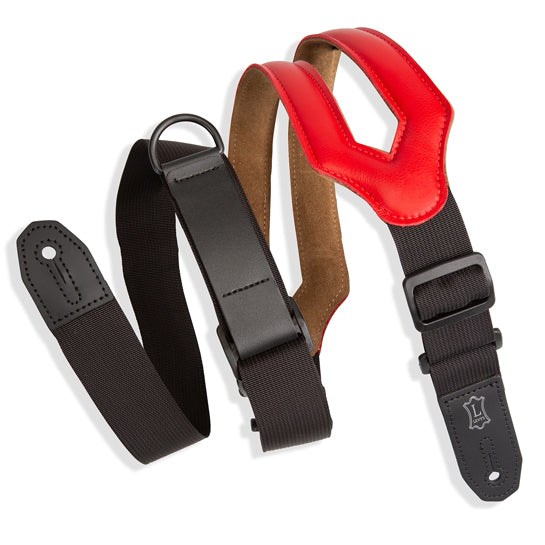 Levy's Right Height Ergonomic Padded Red Guitar Strap MRHSS-RED