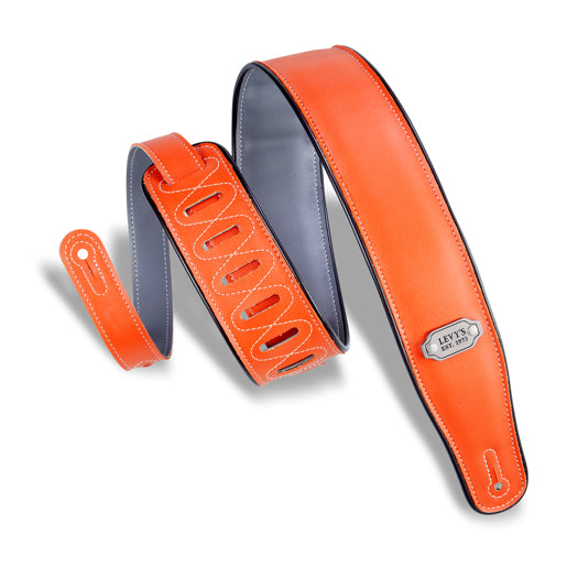 Levy's Reversible Vinyl Orange Teal Guitar Strap M26VCP-ORG-TEL