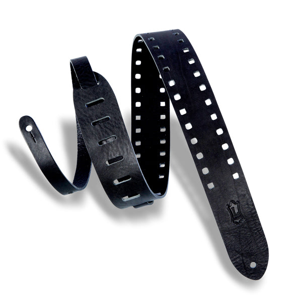 Levy's Square Punch Out Premier Guitar Strap Black M12SPOV-BLK