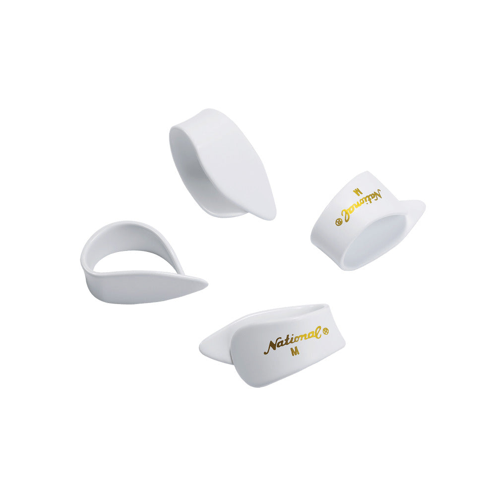 National Finger Picks White Celluloid Medium 4-Pack NP8W-04
