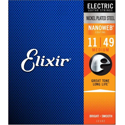 Elixir Electric Nickel Plated Steel Nanoweb Medium .011-.049