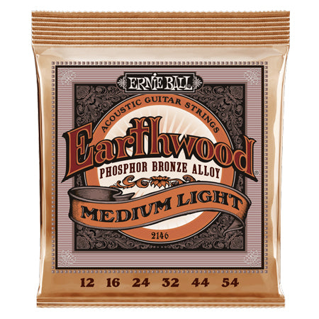 Ernie Ball Earthwood Phosphor Bronze Medium Light Acoustic Strings 12-54