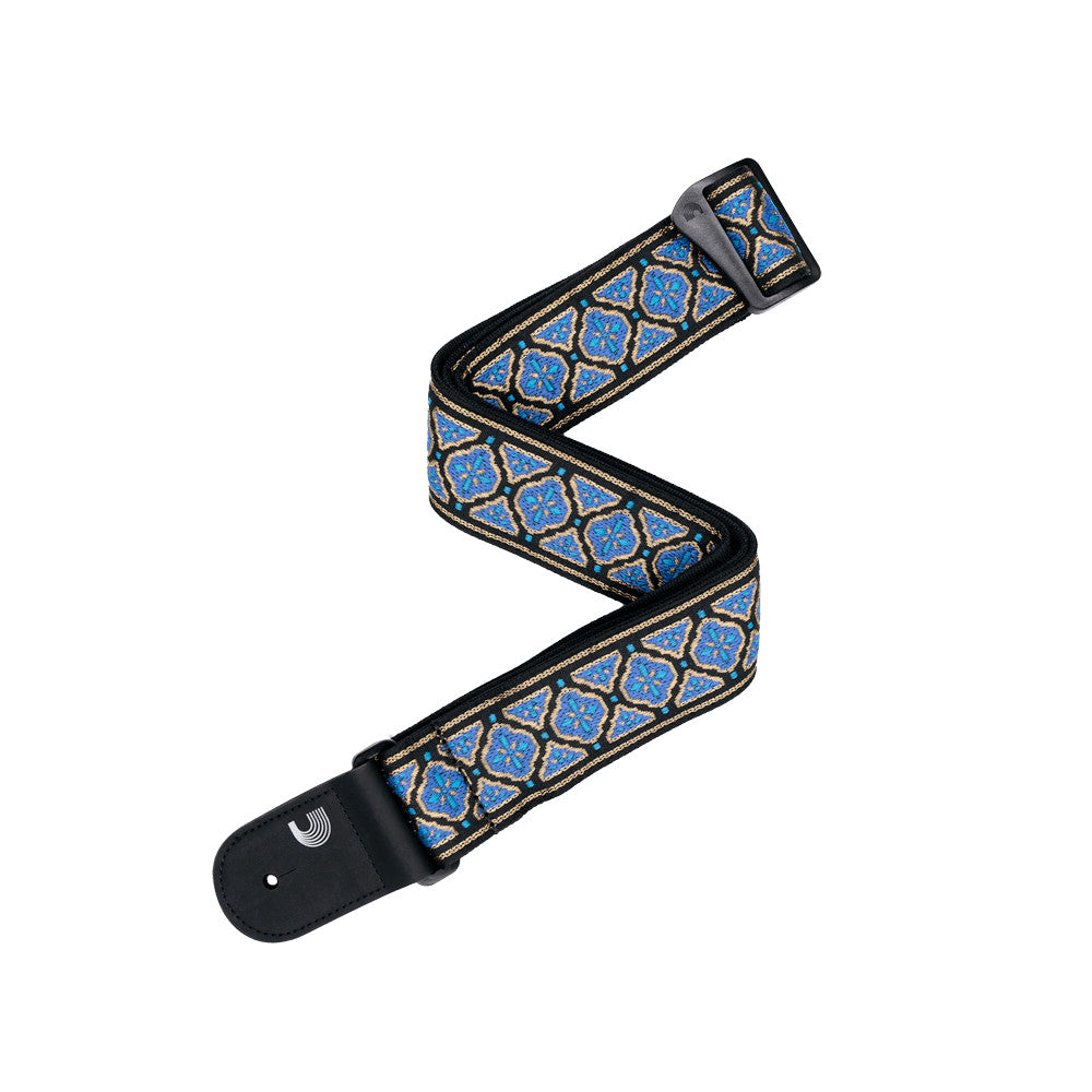 D'Addario Eco Guitar Strap Woven Blue & Gold 50RW04