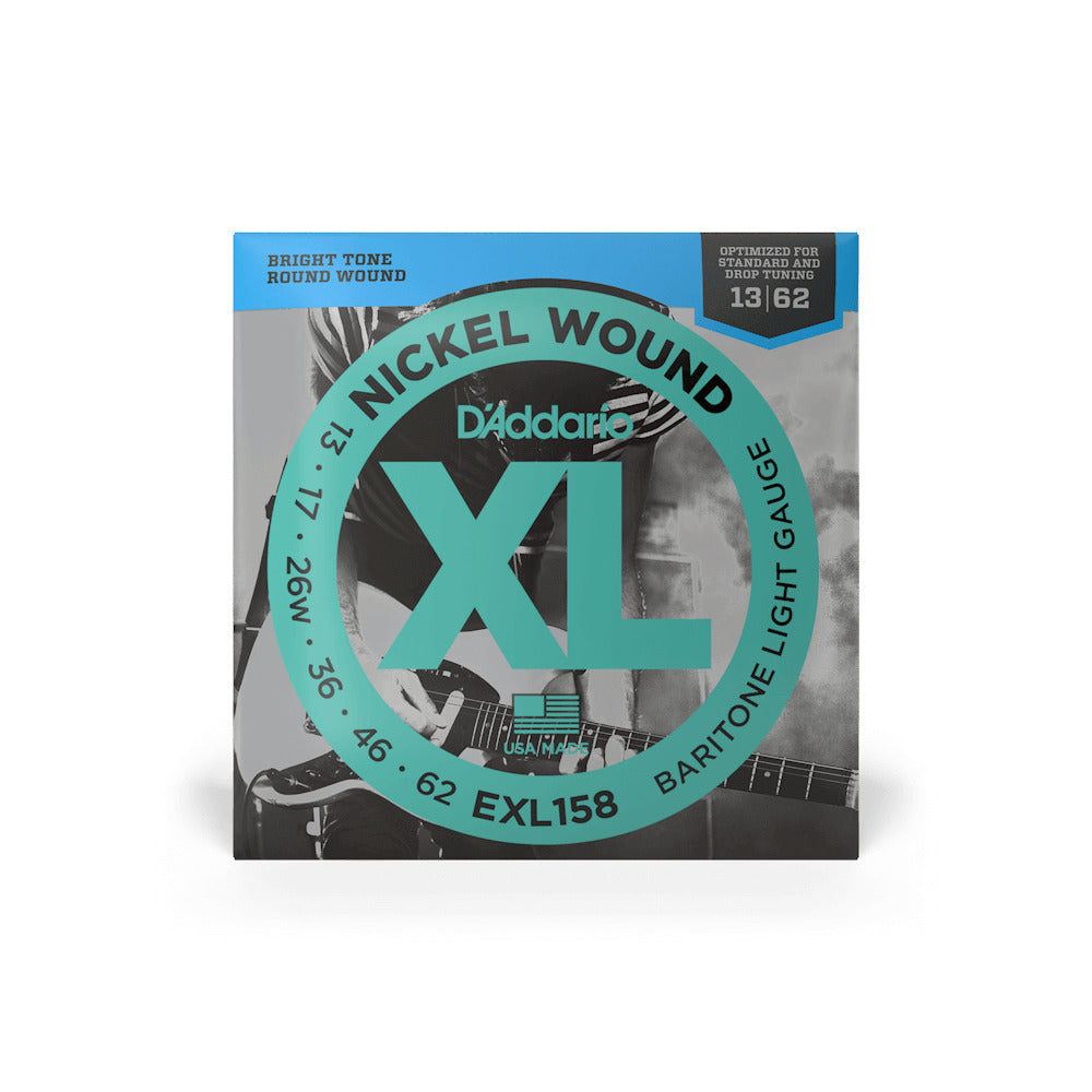 D'Addario EXL158 Nickel Wound Electric Guitar Strings - Baritone Light 13-62