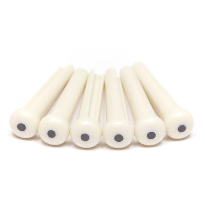 Graph Tech TUSQ Traditional Bridge Pins (6) White with Black Dot PP-1122-00