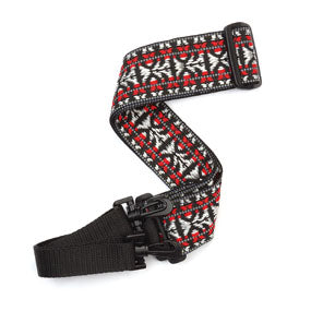D'addario Woven Banjo Strap, Hootenanny, Red and Silver 20N00BJ
