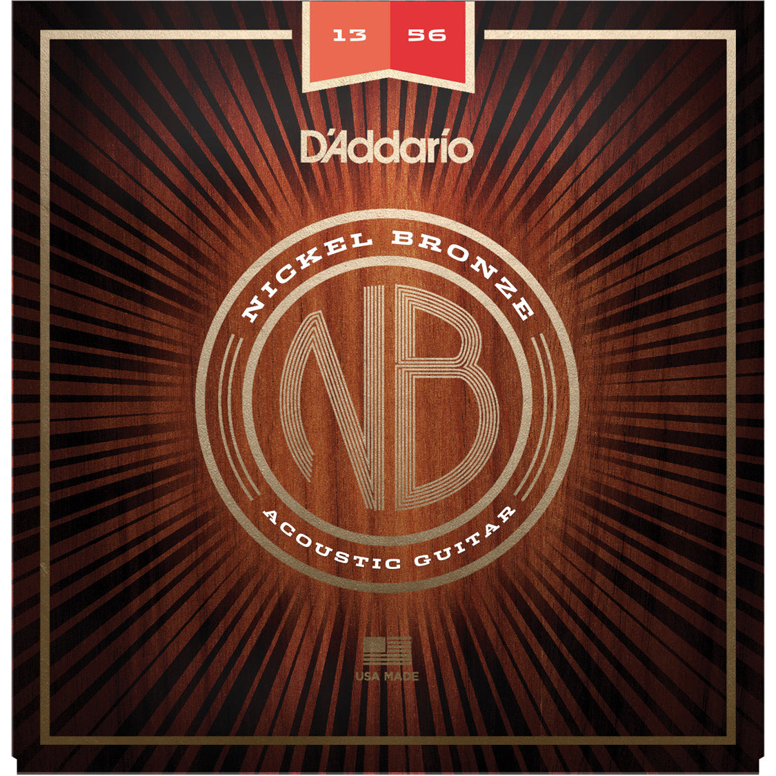 D'Addario NB1356 Nickel Bronze Acoustic Guitar Strings Medium 13-56