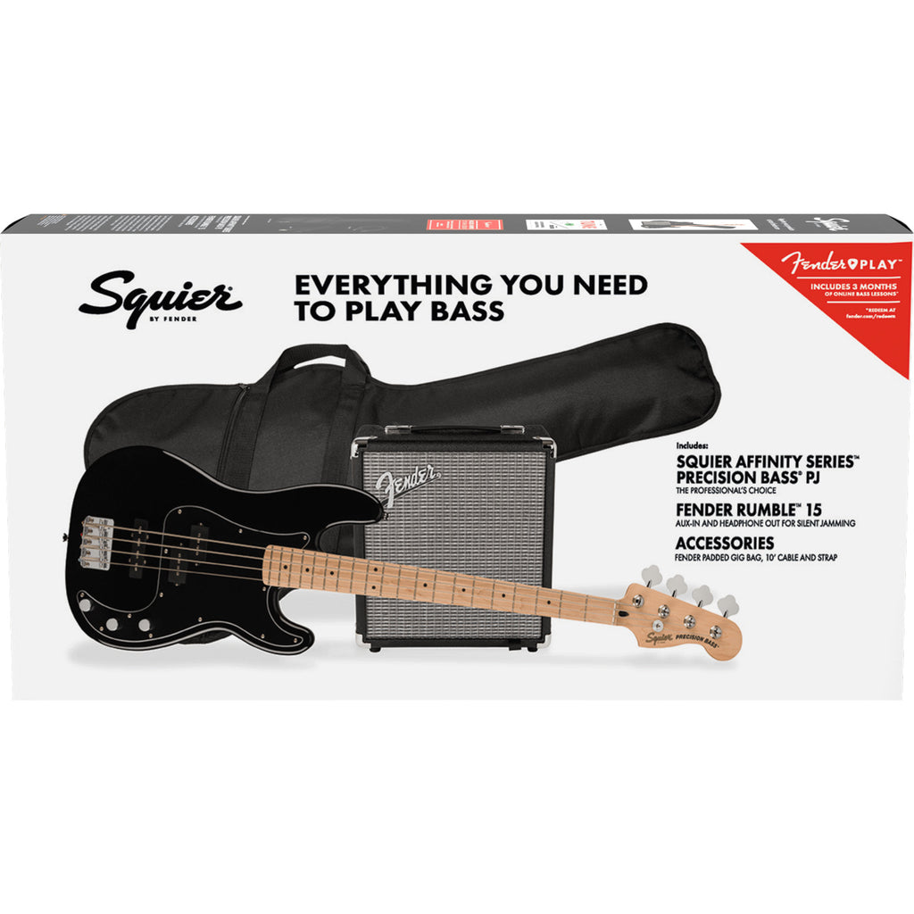 Squier Affinity Series Precision Bass PJ Pack Black - Guitarworks