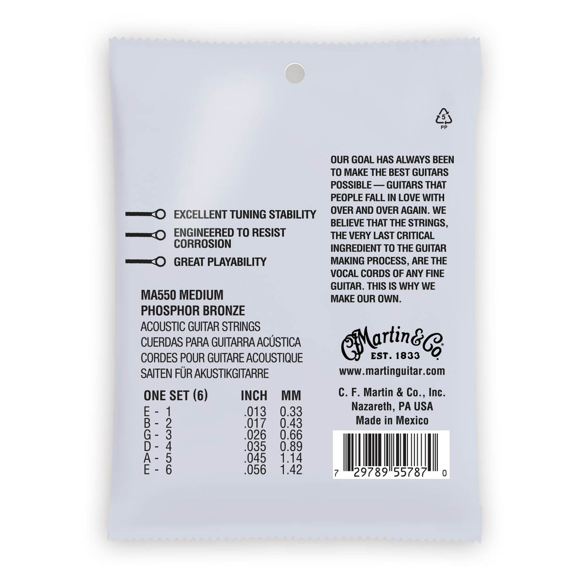 Martin Authentic Acoustic Strings Phosphor Bronze Medium 13-56 MA550