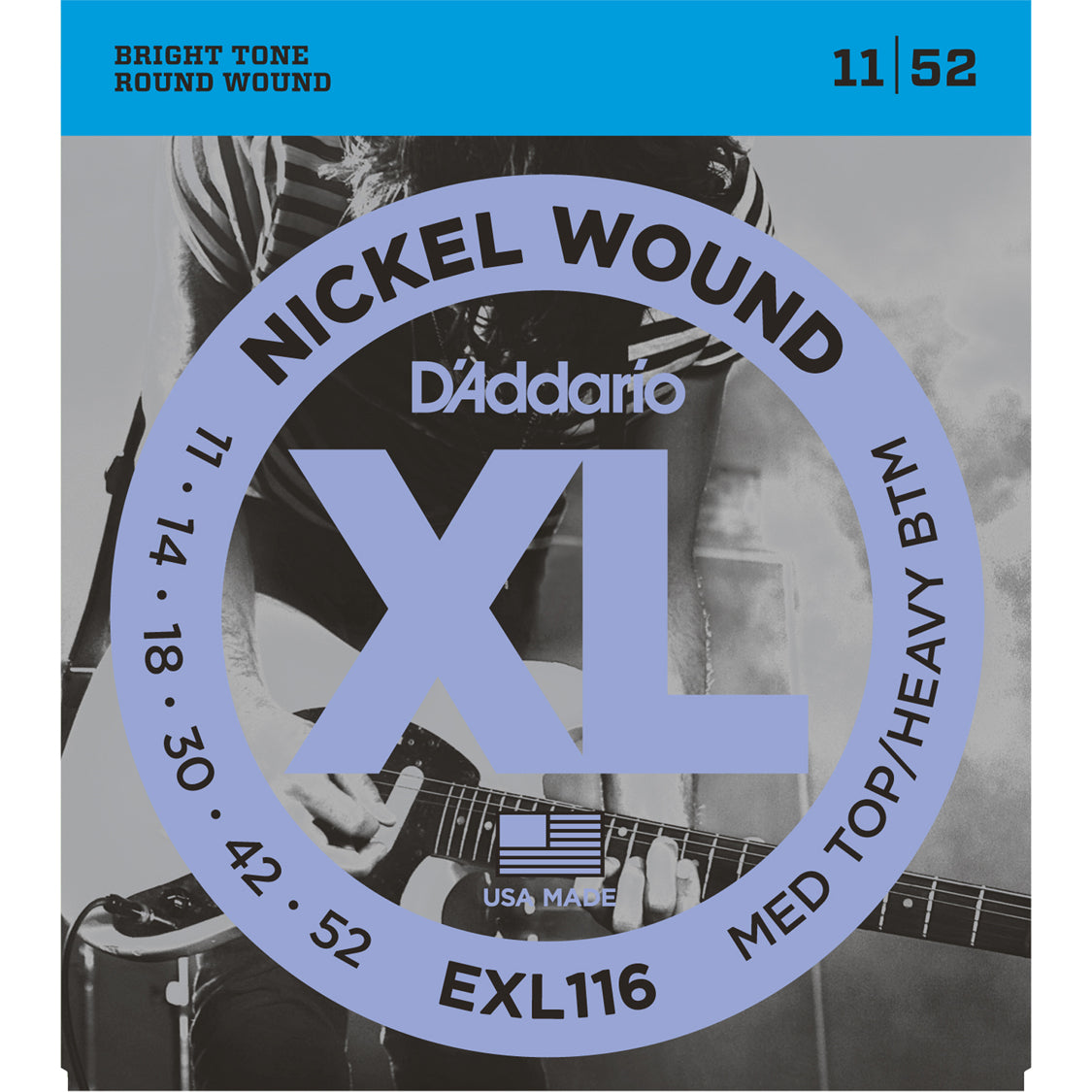 D'Addario EXL116 Nickel Wound Medium Top/Heavy Bottom 11-52