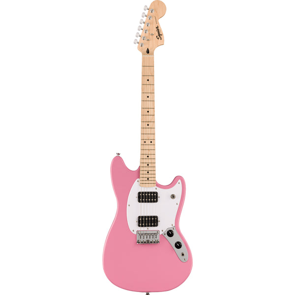 Squier Sonic Mustang HH White Pickguard Flash Pink - Guitarworks