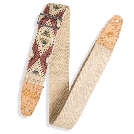 Levy's Diamond Tribal Hemp Natural Mulit 2 Guitar Strap MH8P-002