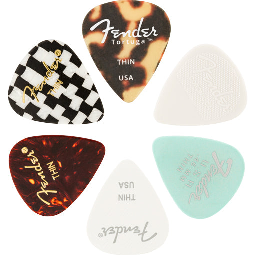 Fender 351 Material Medley Pick 6 Pack Thin