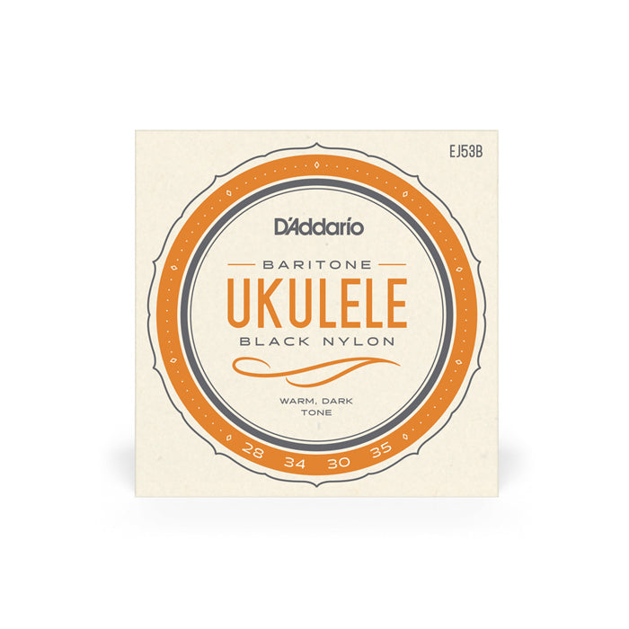 D'Addario Baritone Ukulele Strings Black Nylon EJ53B