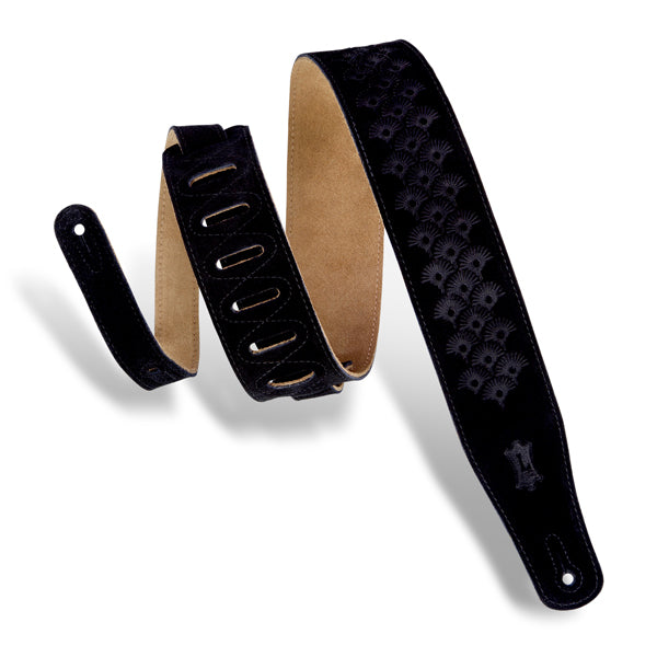 Levy's Dandelion Emboss Black Guitar Strap MS26DE-BLK
