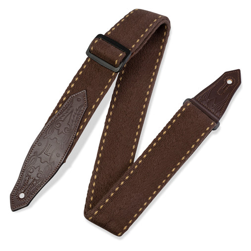 Levy's Cowboy Boot Cotton Brown Guitar Strap MSSC80-BRN