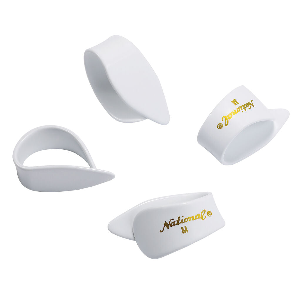 National Thumb Picks White Celluloid Medium 4-Pack NP7W-04