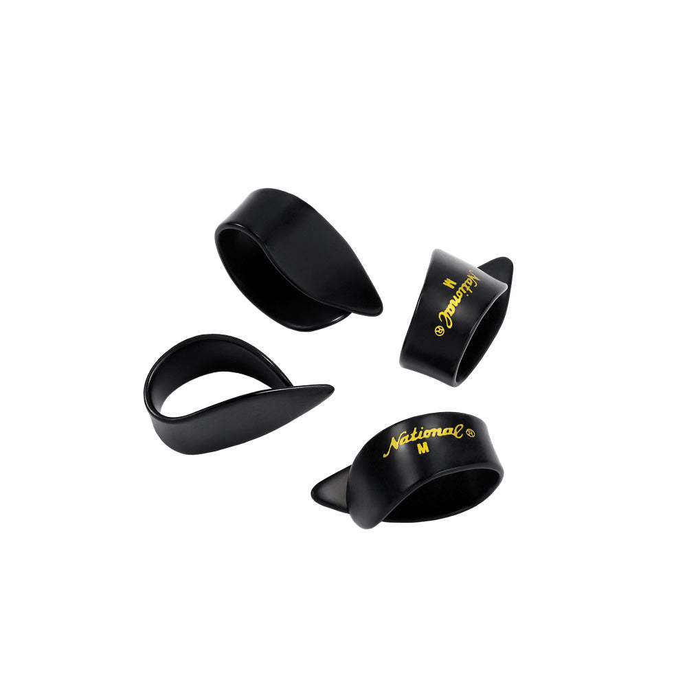 National Thumb Picks Black Celluloid Medium 4-Pack NP7B-04