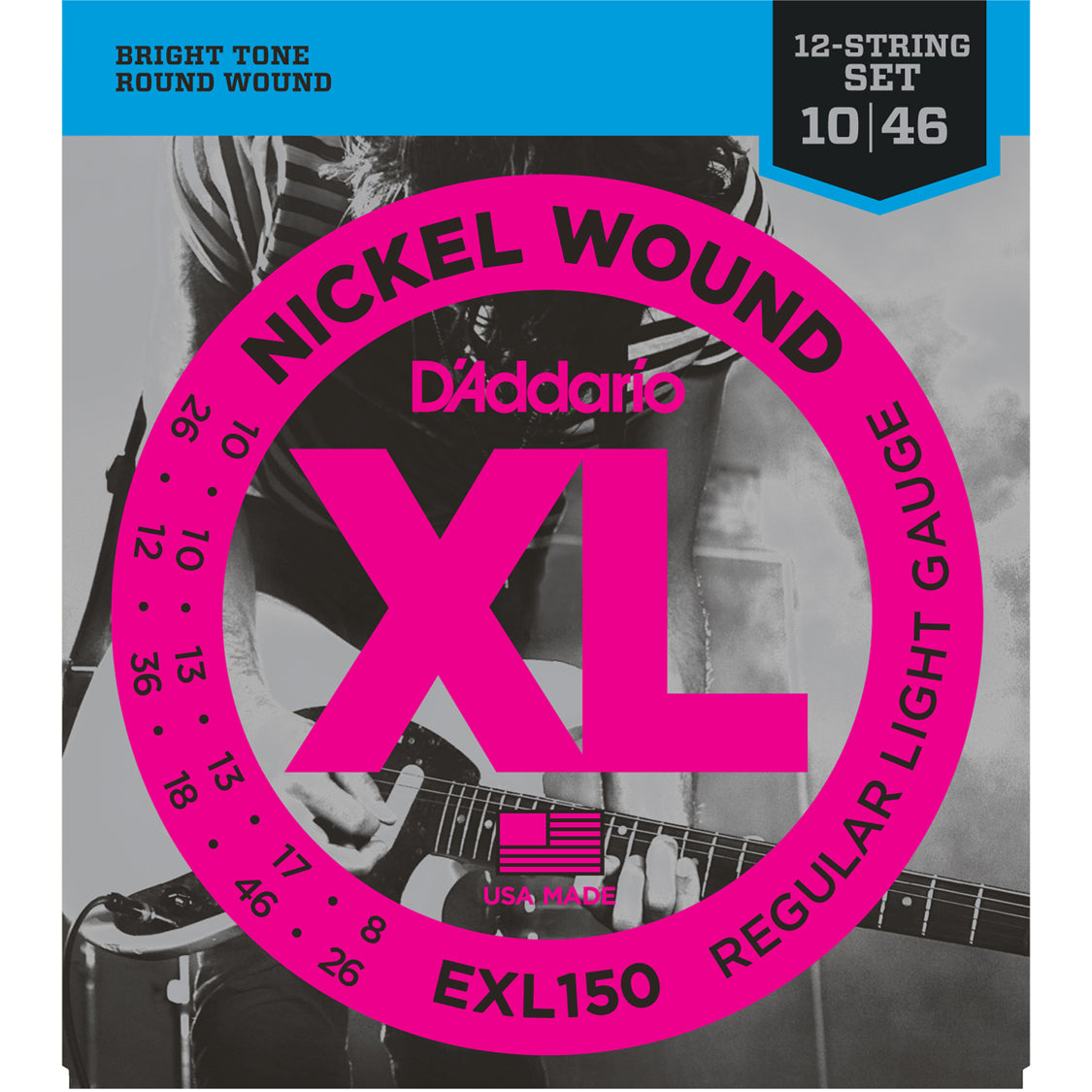 D'Addario EXL150 Nickel Wound 12-String Regular Light 10-46