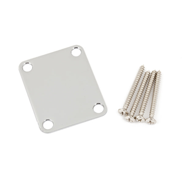 Fender 4-Bolt Vintage Style Neck Plate No Logo Chrome