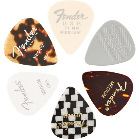 Fender 351 Material Medley Pick 6 Pack Medium