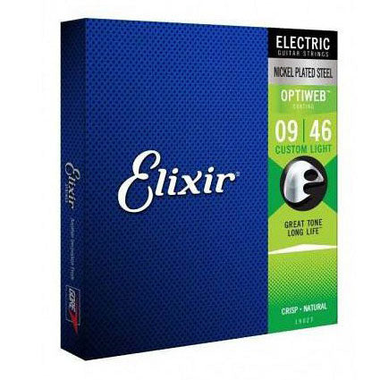 Elixir Electric Nickel Plated Steel Optiweb Custom Light .009-046