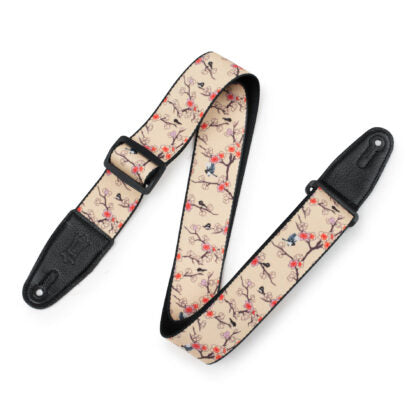 Levy's 2" Polyester Guitar Strap Cherry Trees & Birds Motif MPD2-115