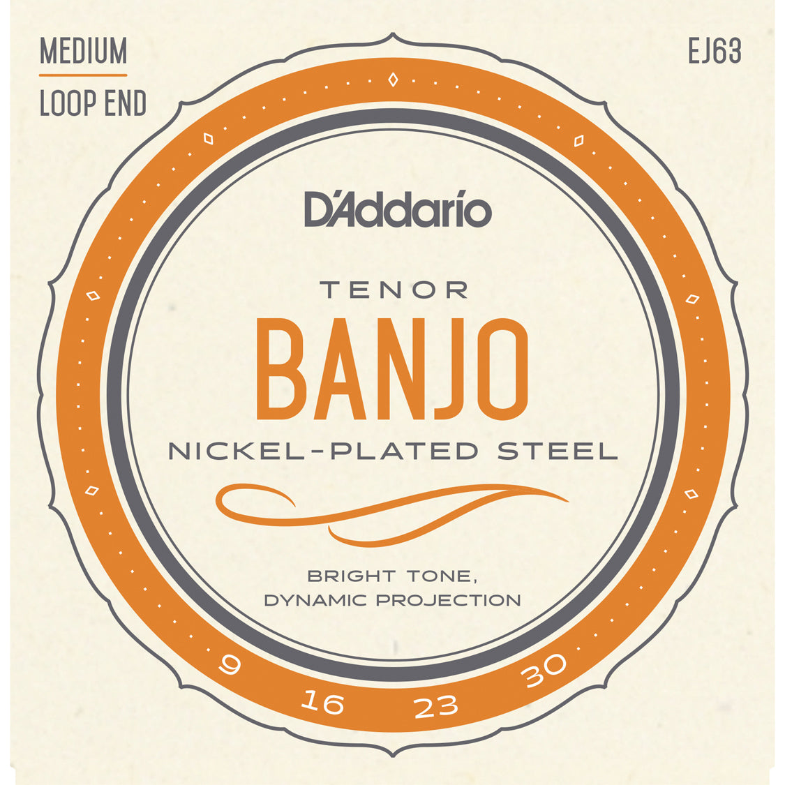 D'Addario EJ63 Tenor Banjo Nickel 9-30
