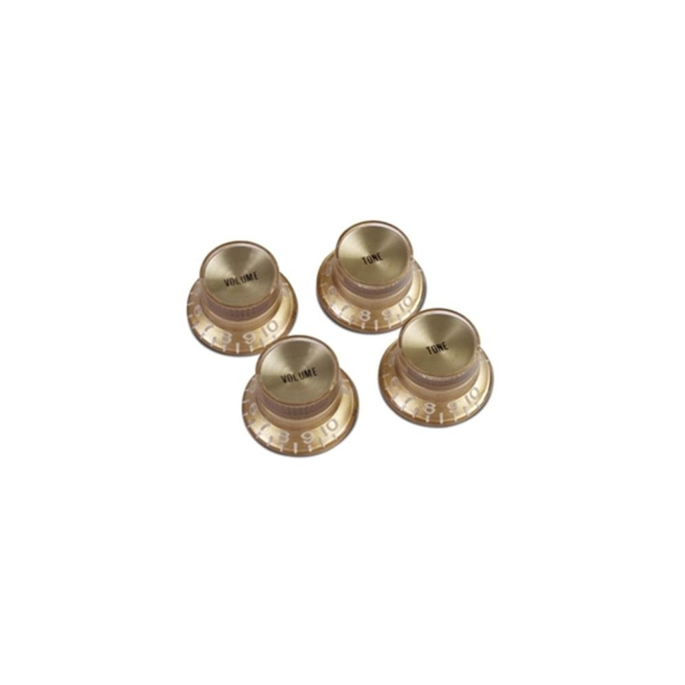 Gibson Top Hat Style Knobs Gold w/ Gold Metal