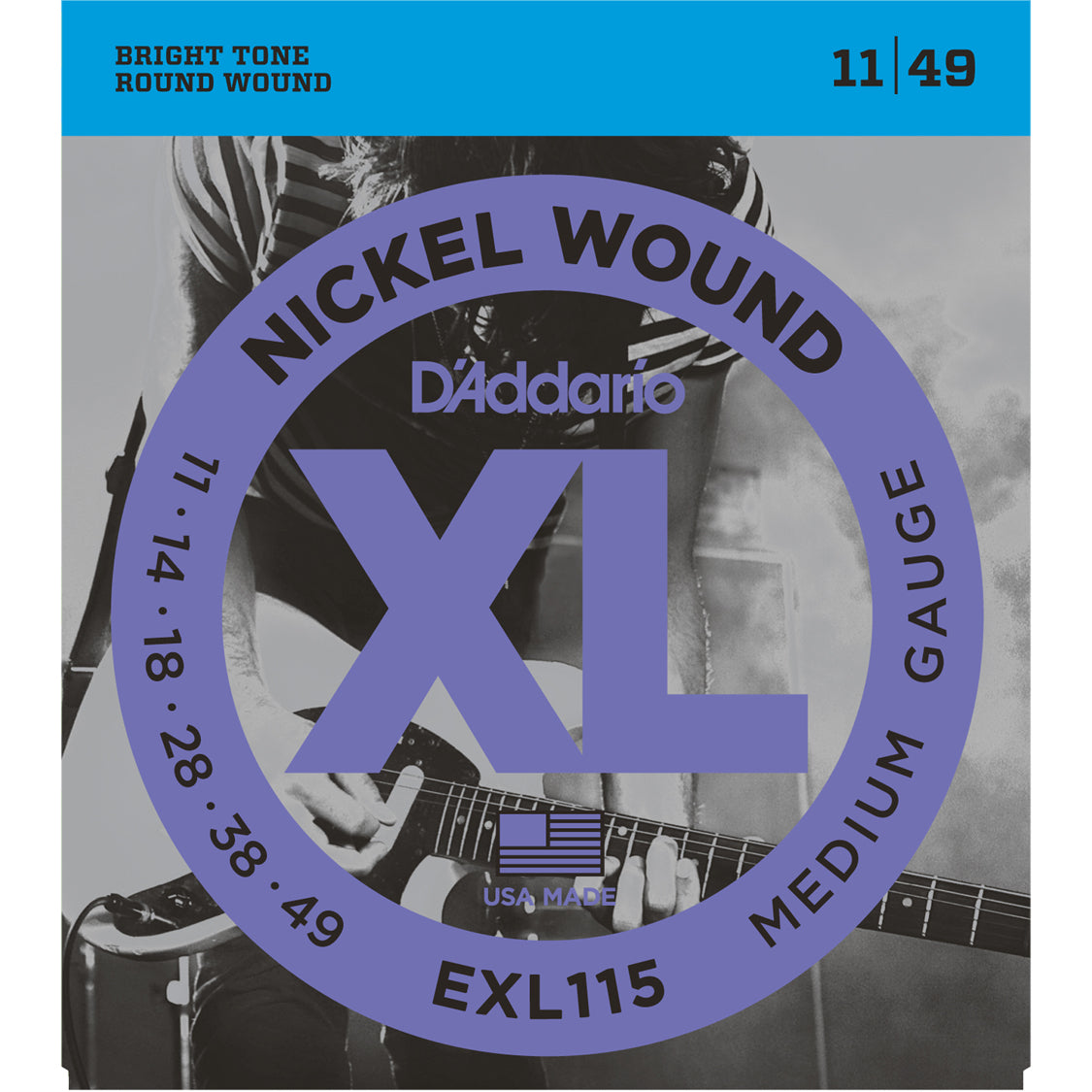 D'Addario EXL115 Nickel Wound Medium/Blues-Jazz Rock 11-49
