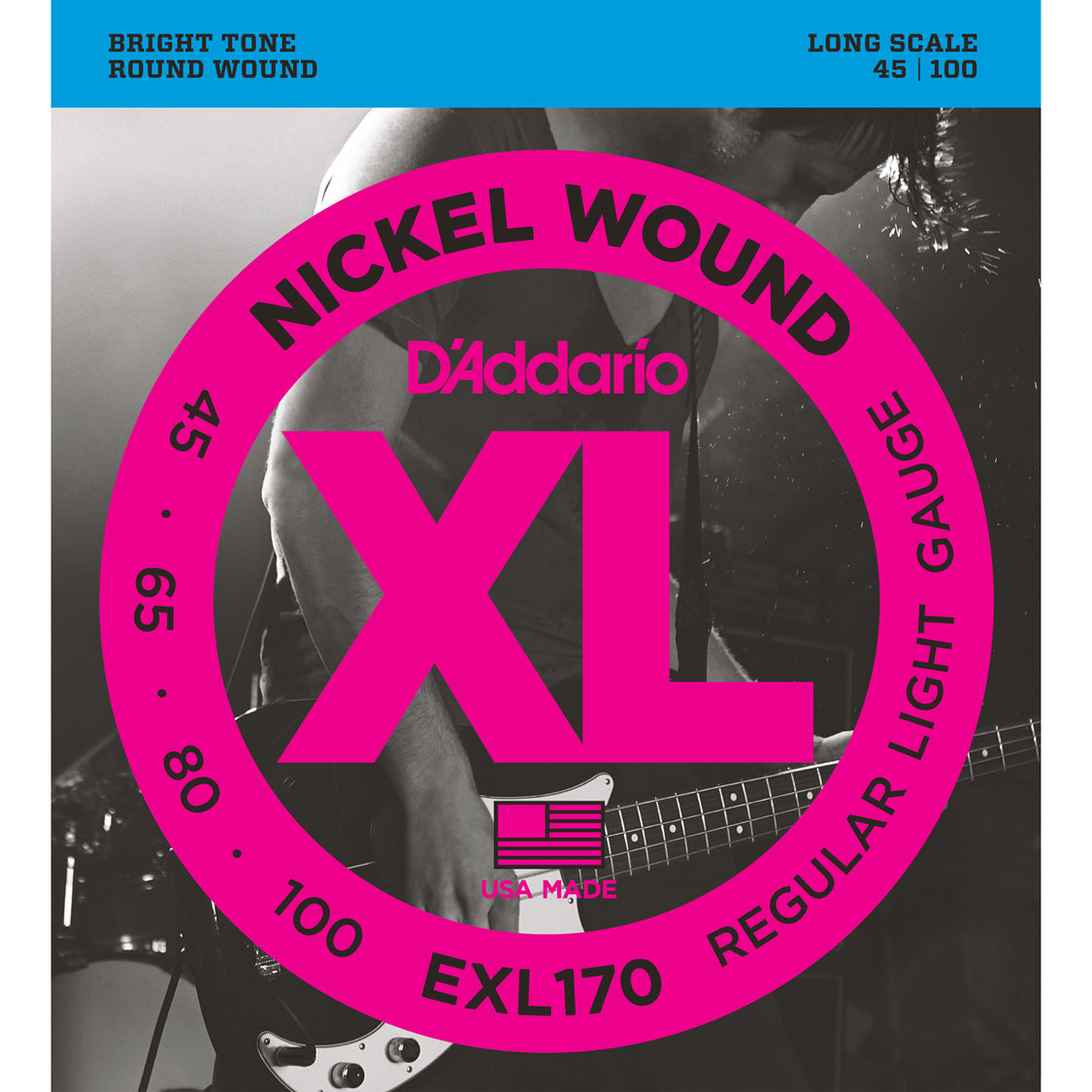 D'Addario EXL170 Nickel Wound Bass Light 45-100 Long Scale