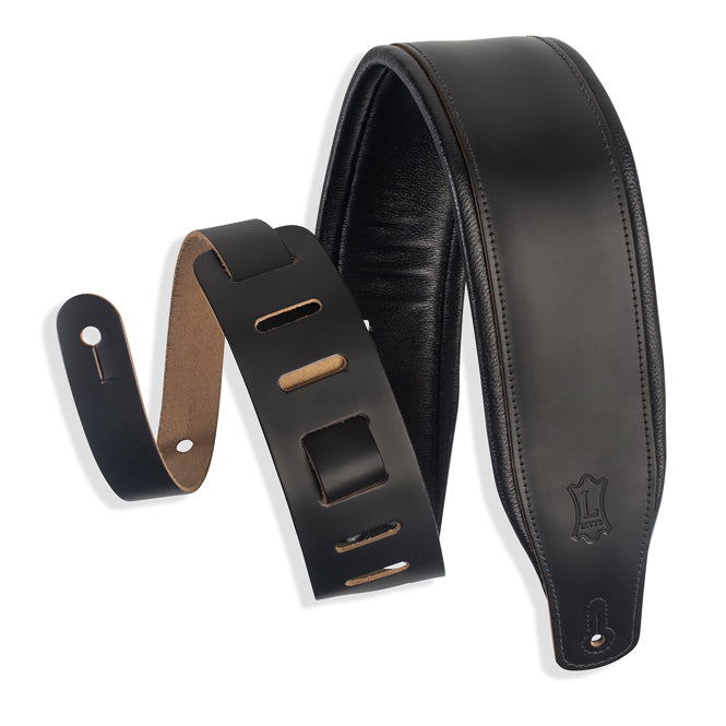 Levy's Favorite Padded Leather Black Guitar Strap M26PD-BLK