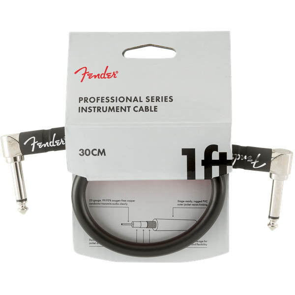 Fender Professional Series Instrument Cables Angle/Angle 1' Black