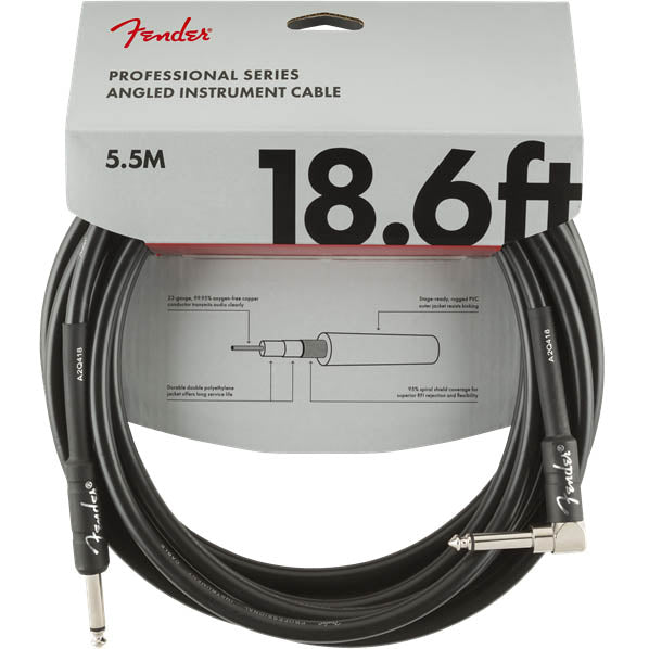 Fender Professional Series Instrument Cable Straight/Angle 18.6' Black