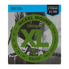 D'Addario EXL117 Nickel Wound Medium Top/Extra Heavy Bottom 11-56