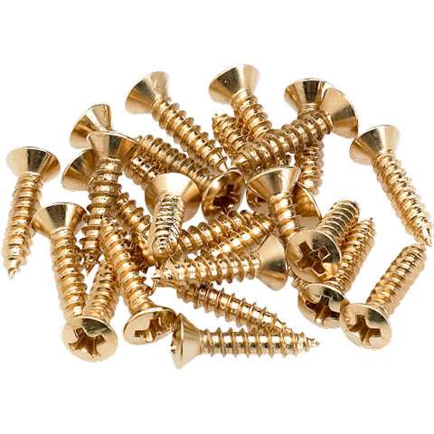 Fender Pickguard/Control Plate Mounting Screws (24) Gold