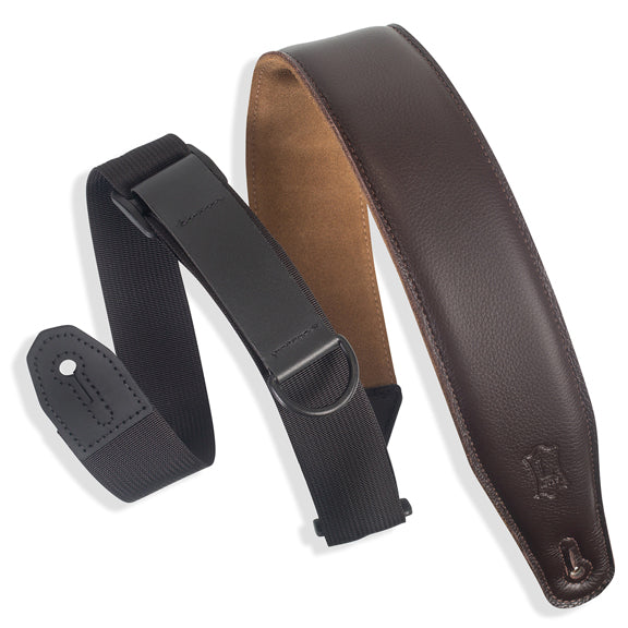Levy's Right Height Garment Padded Dark Brown Guitar Strap MRHGS-DBR