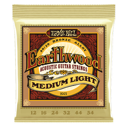 Ernie Ball Earthwood Medium Light 80/20 Bronze Acoustic Guitar Strings - 12-54 Gauge