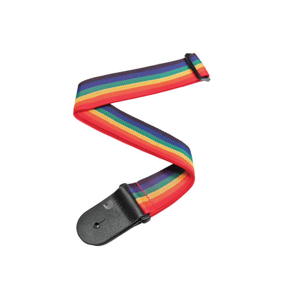 D'Addario Polypropylene Guitar Strap Rainbow PWS111
