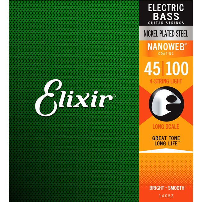 Elixir Electric Bass Nickel Plated Steel Nanoweb Light Long Scale .045-.100