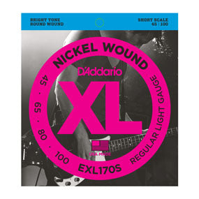 D'Addario EXL170S Nickel Wound Bass Light 45-100 Short Scale