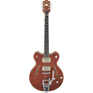 Gretsch G6609TFM Players Edition Broadkaster Center Block Double-Cut  Bigsby USA Full'Tron Pickups Tiger Flame Maple Bourbon Stain