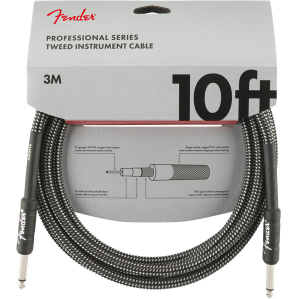 Fender Professional Series Instrument Cables 10' Gray Tweed