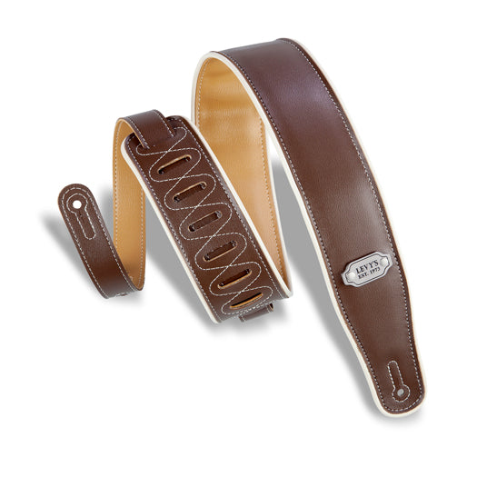 Levy's Reversible Vinyl Brown Mustard Guitar Strap M26VCP-BRN_MUS