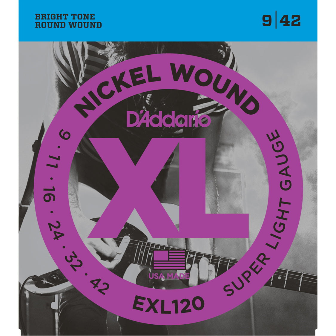 D'Addario EXL120 Nickel Wound Super Light 9-42