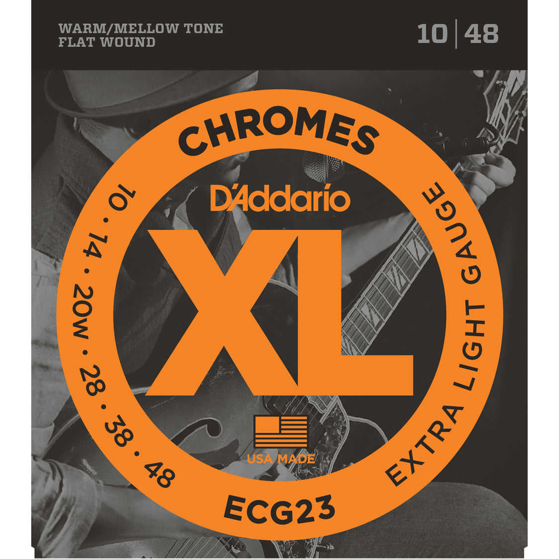 D'Addario ECG23 Chromes Flat Wound Extra Light 10-48