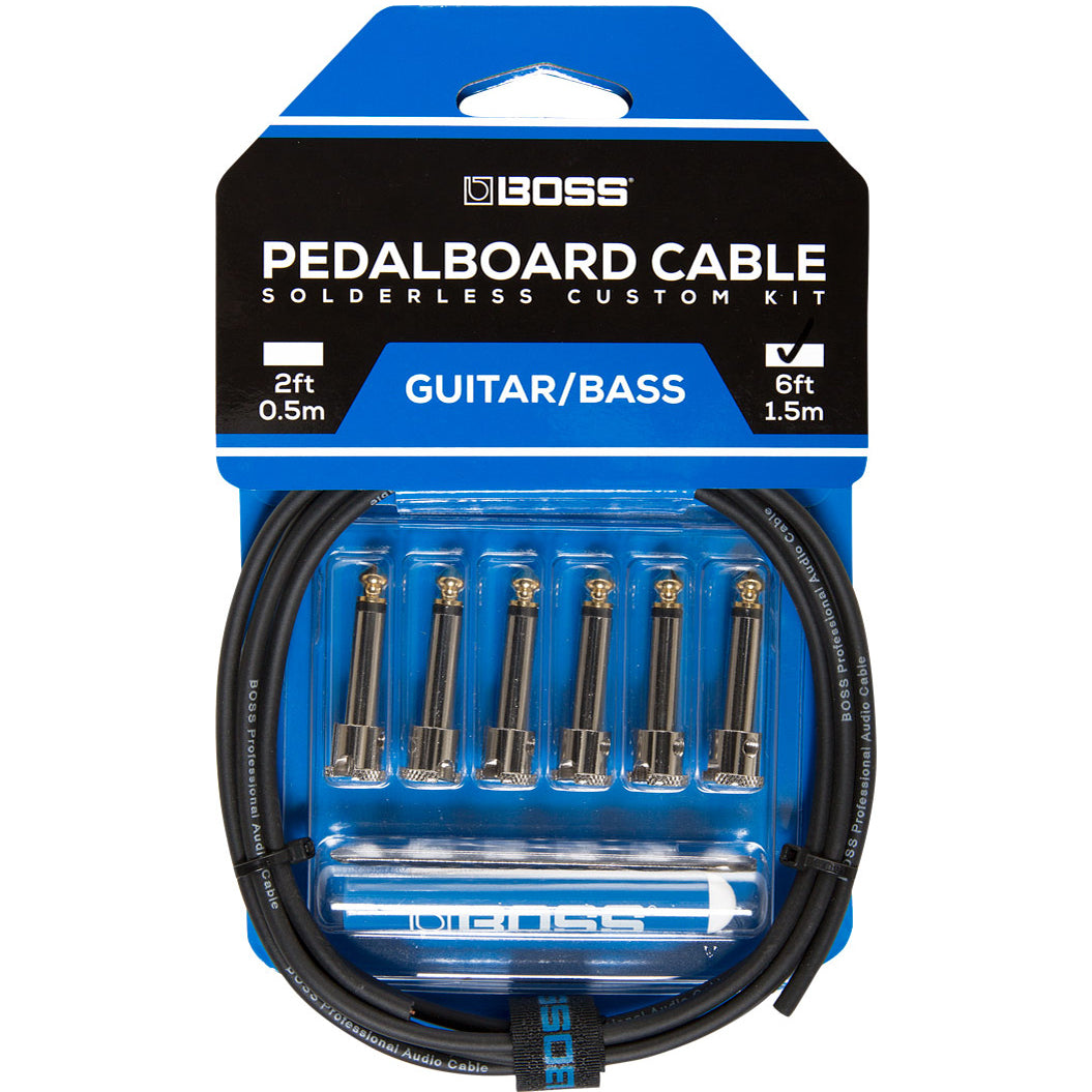 Boss Pedalboard Cable Kit, 6 Connectors,  6ft/1.8 m Cable BCK-6