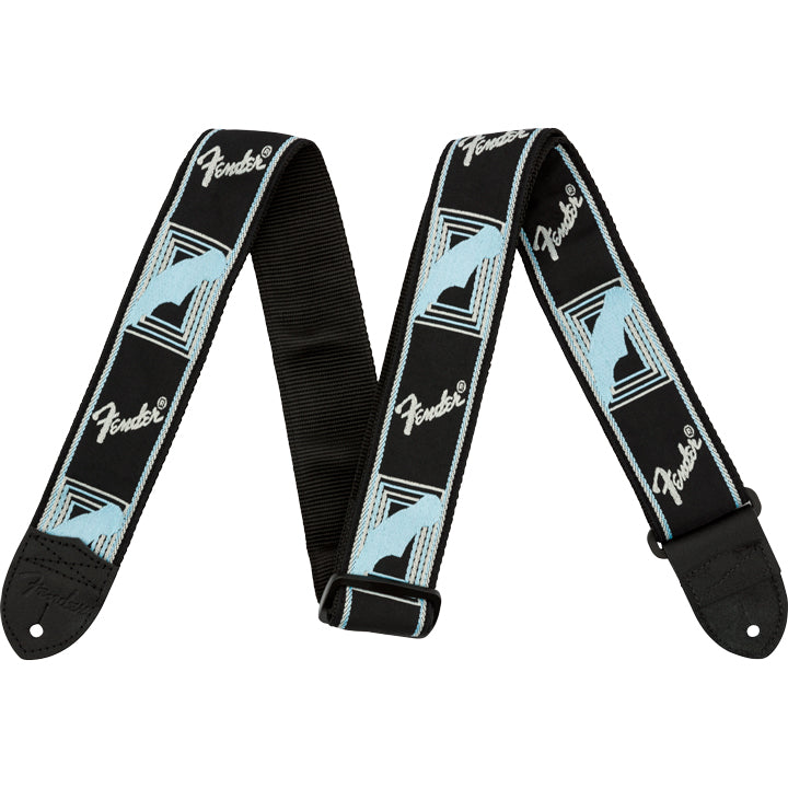 Fender 2" Monogram Guitar Strap Black/Light Grey/Blue