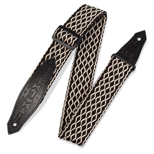 Levy's Cowboy Cotton Black and White Guitar Strap MSSC80-BLK/WHT