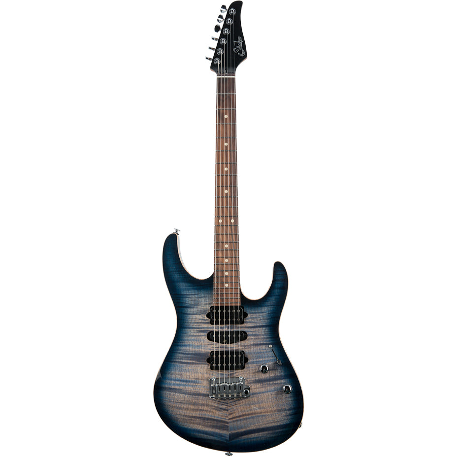 Suhr Modern Plus Pau Ferro Fingerboard HSH Faded Trans Whale Blue Burst